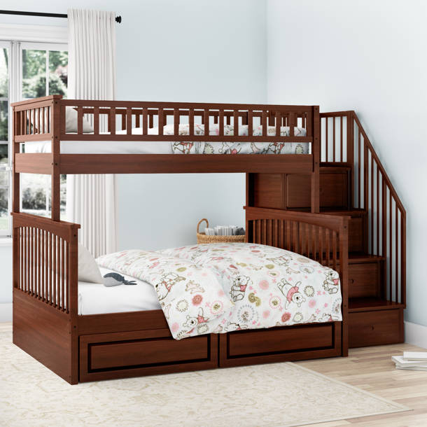 Viv + Rae Jaxson Kids Solid Wood Staircase Bunk Bed with Under Bed